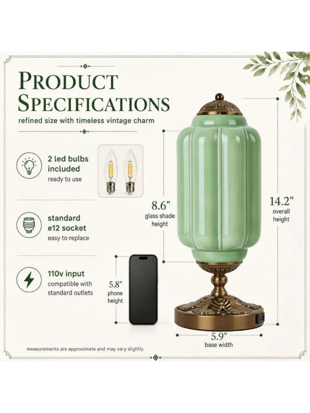 Dimmable Vintage Milk Glass Table Lamp | Retro 3-Way Lighting Fixture